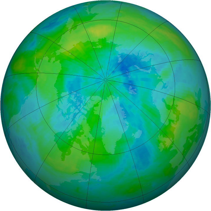 Arctic ozone map for 13 September 2001